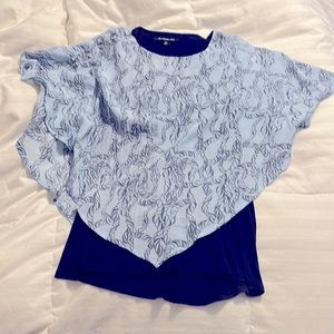 NWOT - Zac & Rachel Blue Flowy Blouse - Petite Medium
